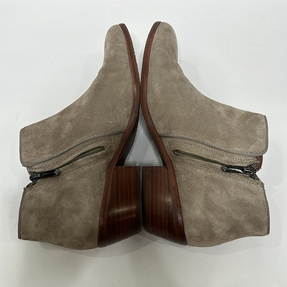 Sam Edelman Tan Suede Upper Leather Petty Round Toe Ankle Boots with Side Zip 8M - Picture 8 of 16